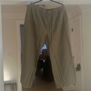 JOE FRESH - Olive Green / Khaki Linen Blend Cropped Pants - Size XL